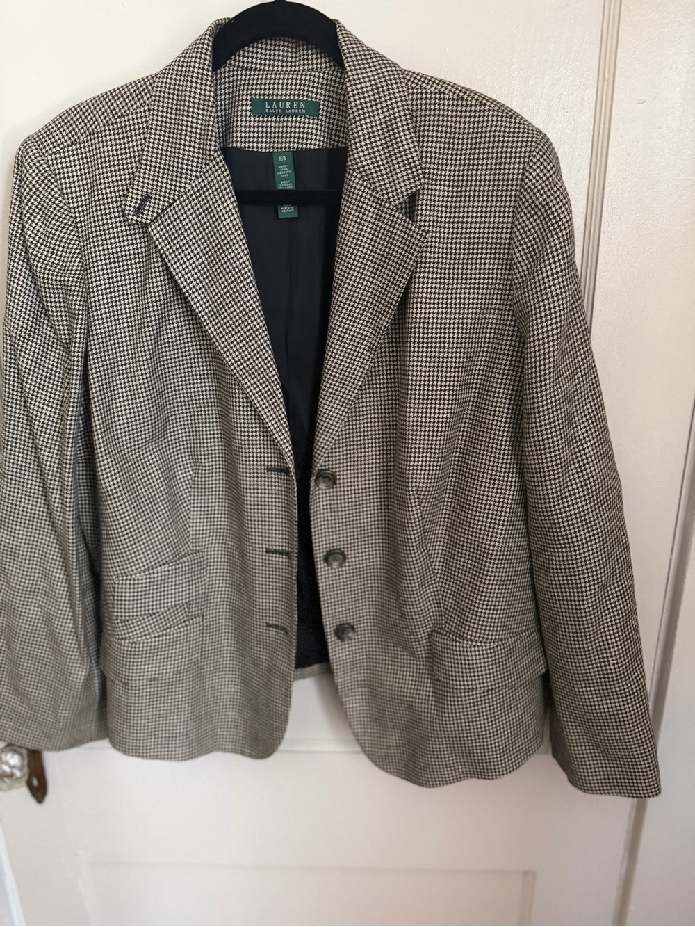 Ralph Lauren Black & White Houndstooth Blazer